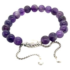 David Yurman Authentic Estate Amethyst Spiritual Beads Bracelet 6.6 - 8.5" (Bracelet de perles spirituelles en améthyste)