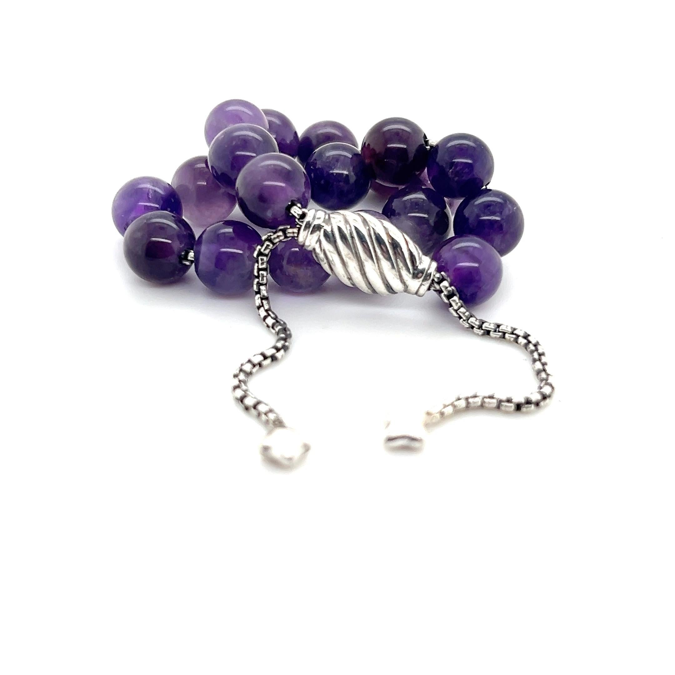 Women's David Yurman Authentic Estate Amethyst Spiritual Beads Bracelet 6.6 - 8.5