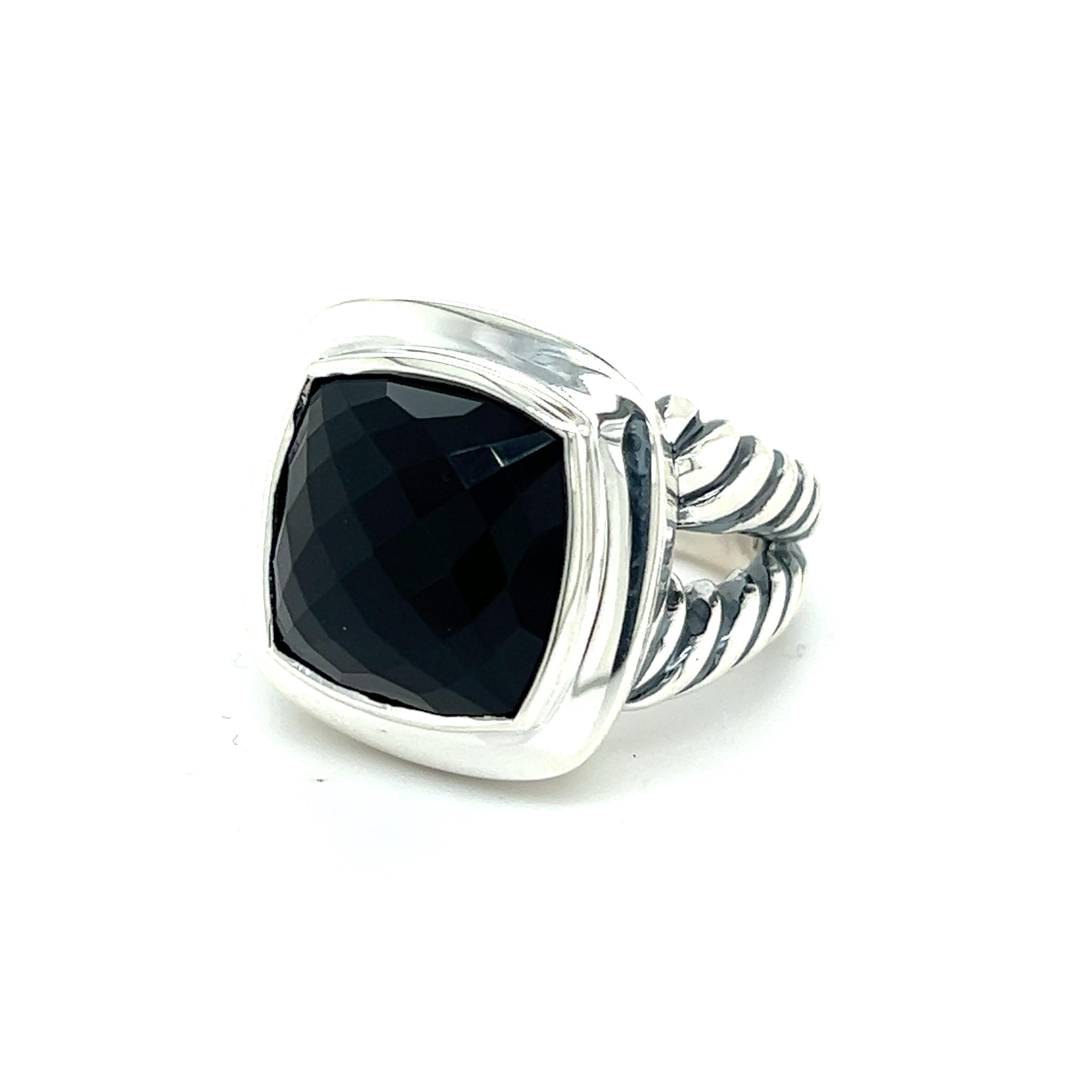 David Yurman Authentic Estate Black Onyx Albion Ring 6 Silver 1