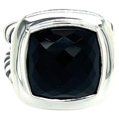 David Yurman Authentischer Albion-Ring aus schwarzem Onyx, 6 Silber