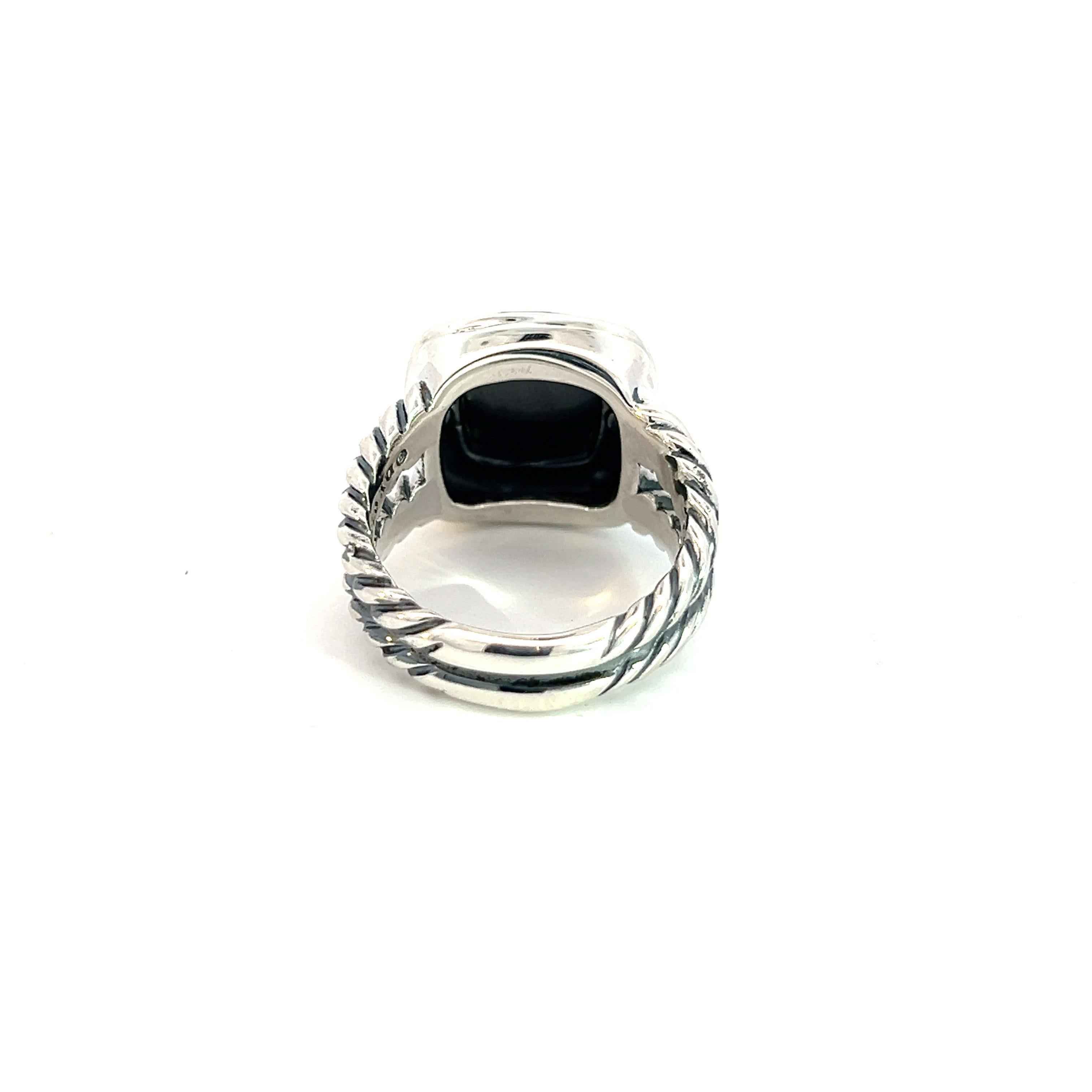 Women's David Yurman Authentic Estate Black Orquid Albion Ring 6 Silver 11 mm For Sale