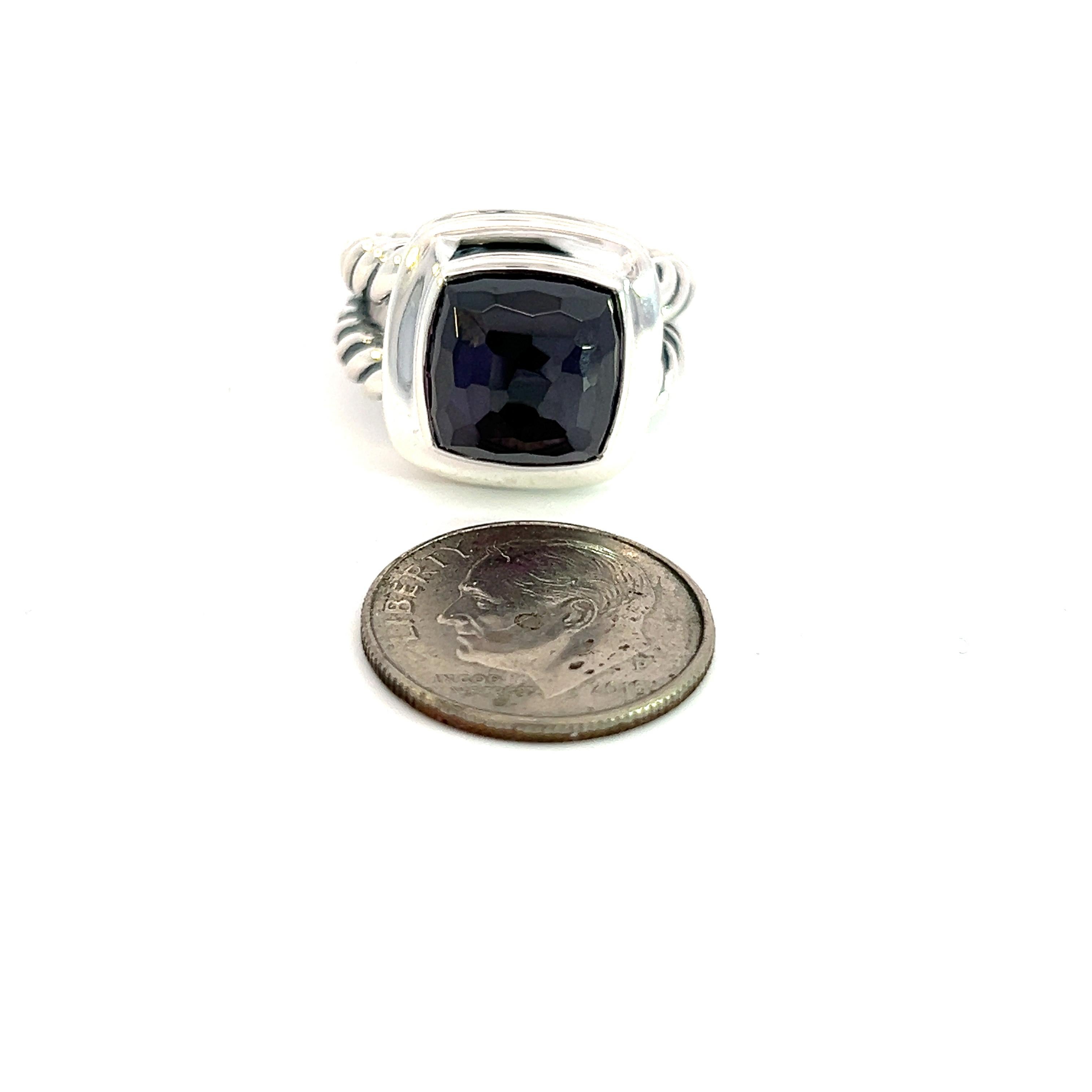 David Yurman Authentic Estate Black Orquid Albion Ring 6 Silver 11 mm For Sale 3