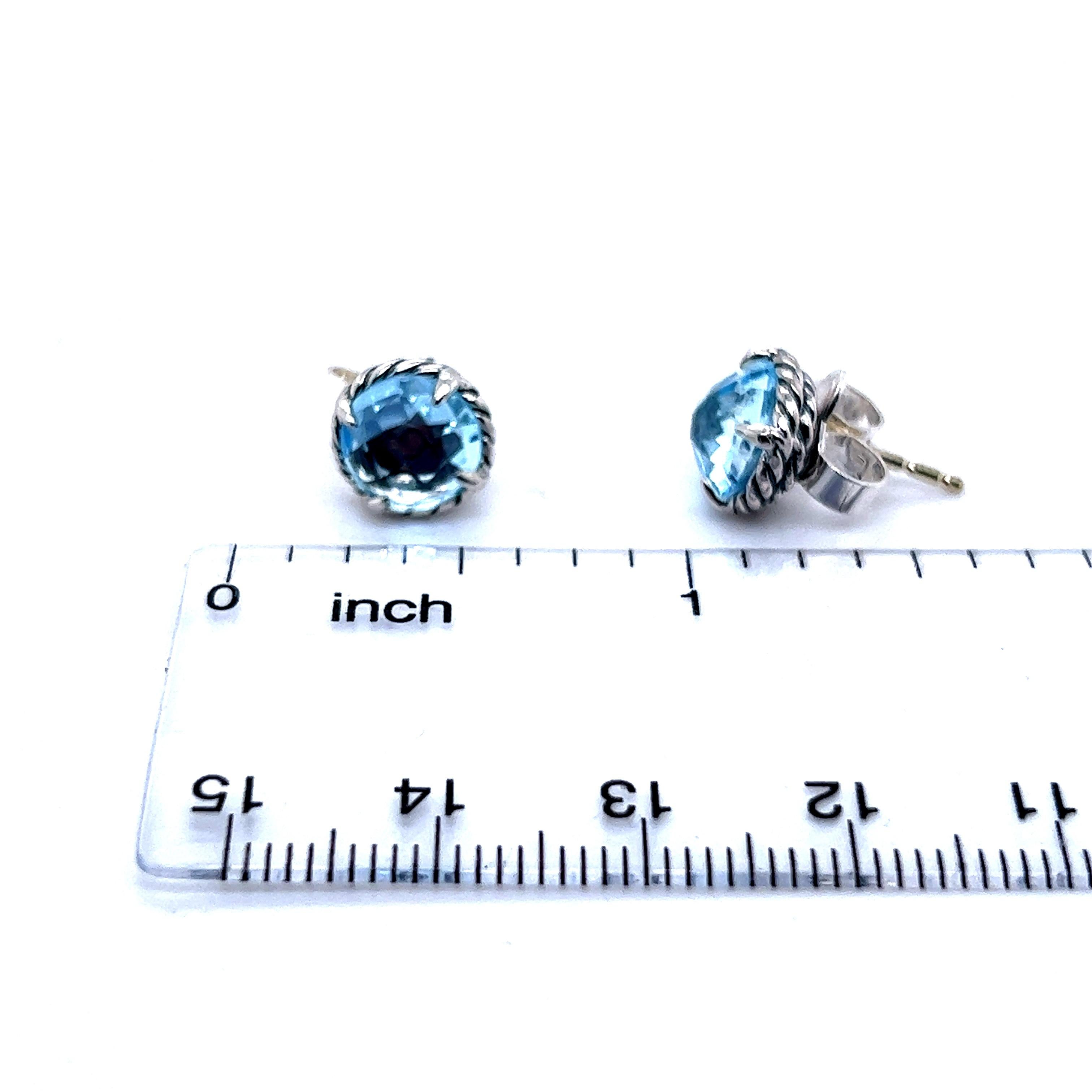 Authentic David Yurman Estate Blue Topaz Chantelaine Earrings 5.30 Cts Silver DY238

Retail: $475

TRUSTED SELLER SINCE 2002

PLEASE SEE OUR HUNDREDS OF POSITIVE FEEDBACKS FROM OUR CLIENTS!!

FREE SHIPPING

DETAILS
Blue Topaz 5.30 Cts
Stones: 8