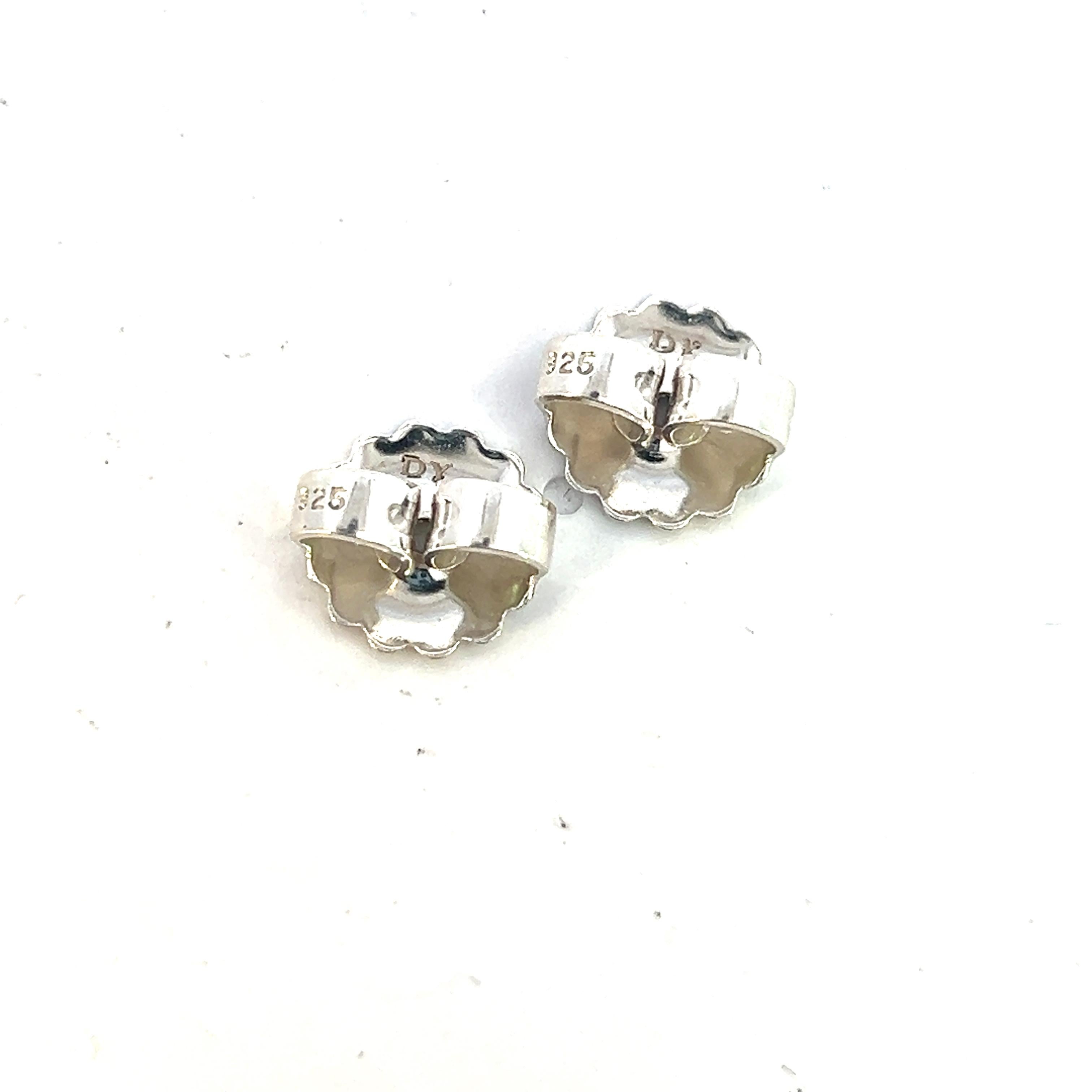David Yurman Authentic Estate Blue Topaz Infinity Earrings Silver In Good Condition In Brooklyn, NY
