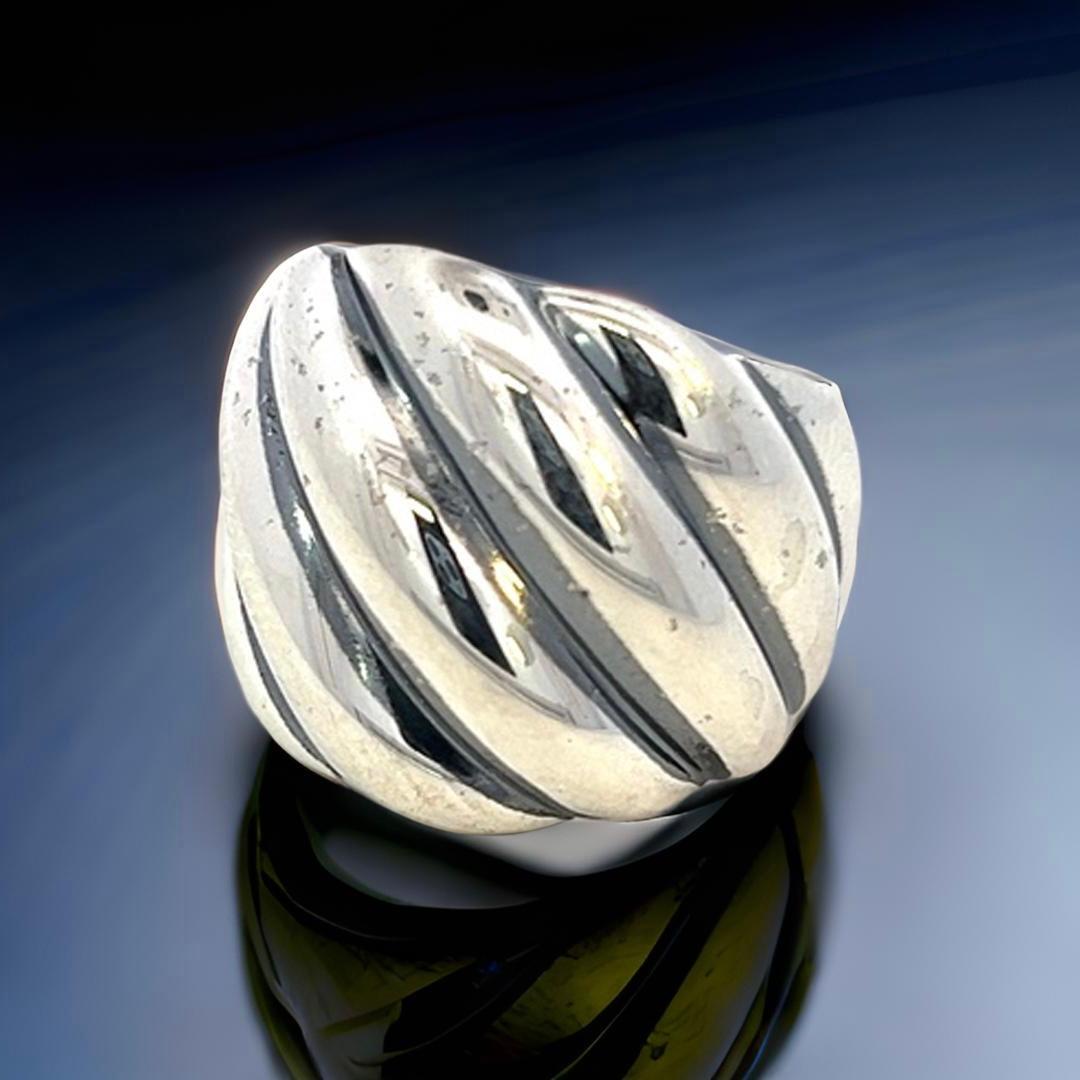 David Yurman Auténtico Anillo Cable Estate Talla 6 Plata 18 mm Altura en venta 1