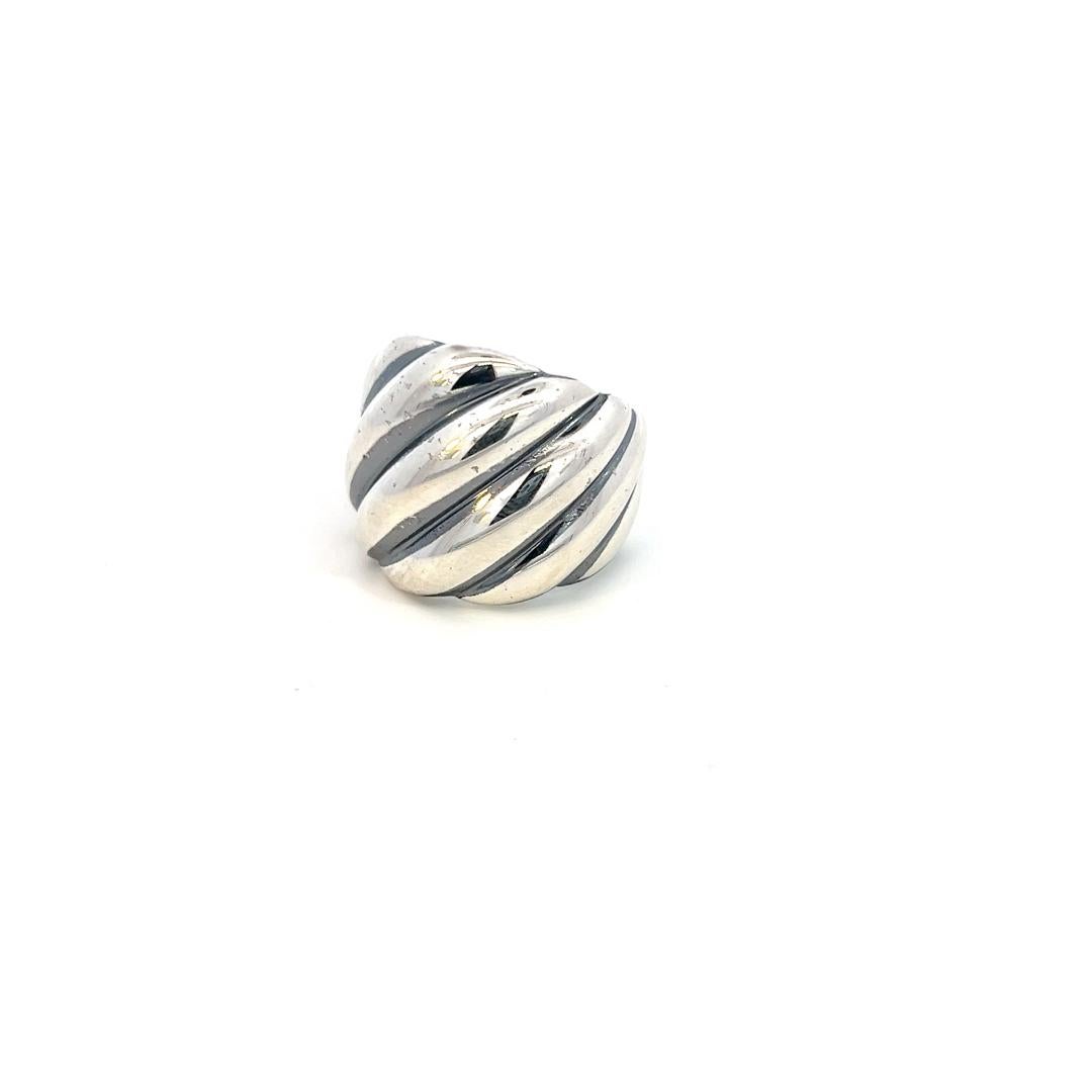 David Yurman Auténtico Anillo Cable Estate Talla 6 Plata 18 mm Altura en venta 3
