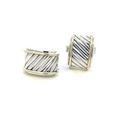 David Yurman Authentique Estate Cigar Band Boutons de manchette en argent 14 carats