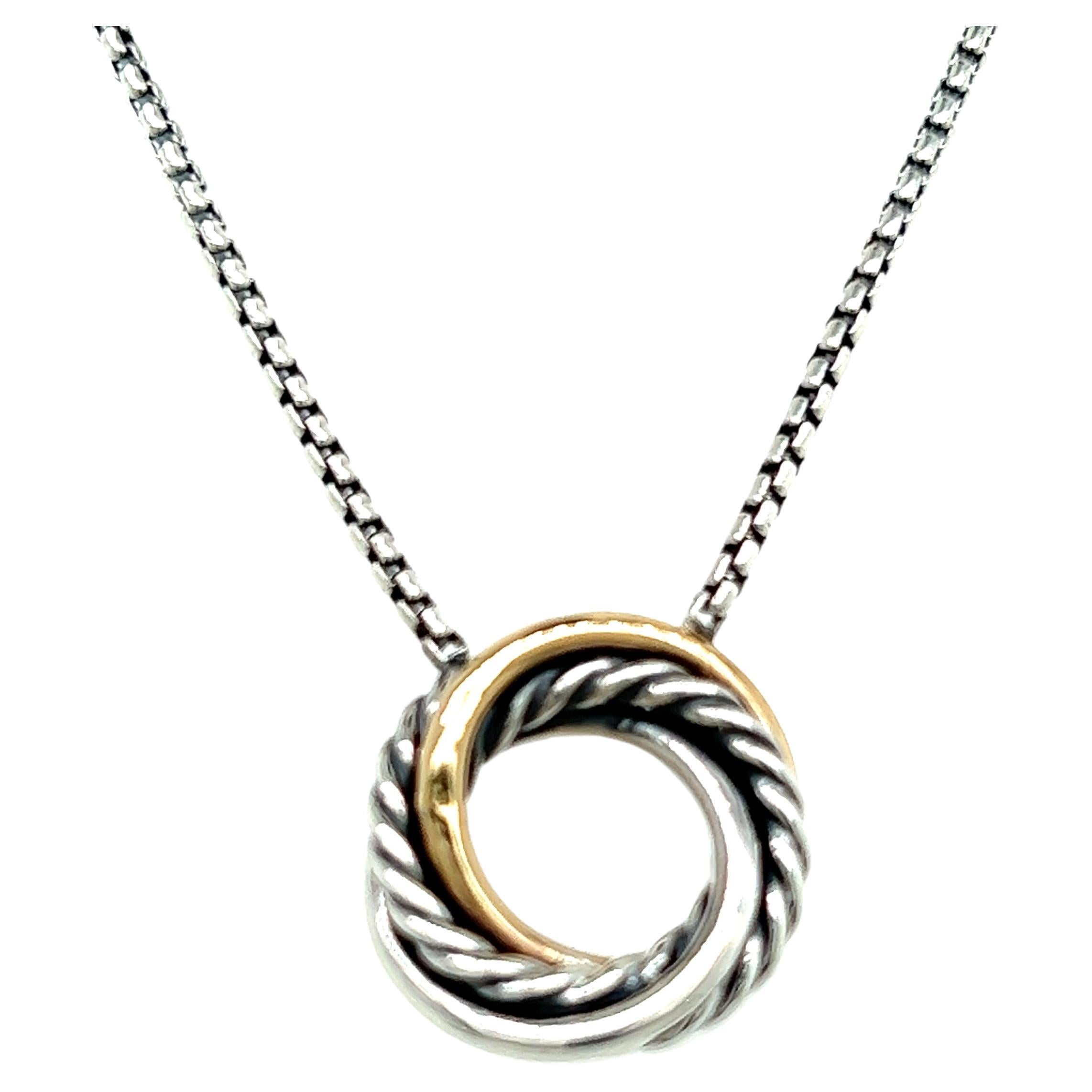 David Yurman Authentic Estate Crossover Pendant Necklace 17 - 18 Silver ...