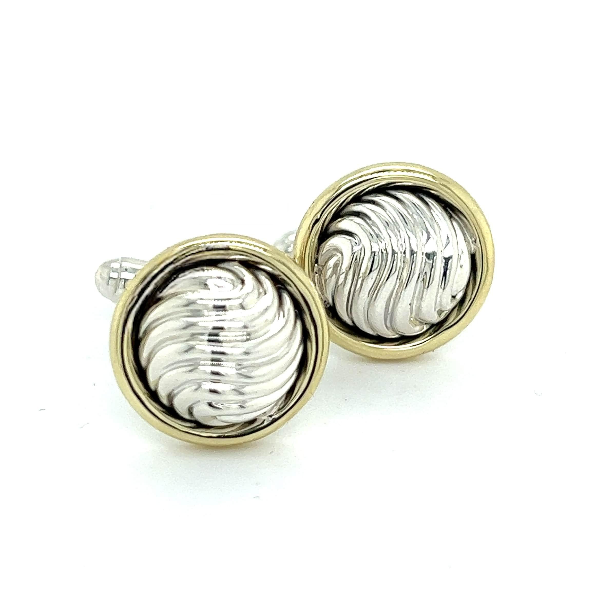 David Yurman Authentic Estate Cufflinks 14k Gold + Silver For Sale 6