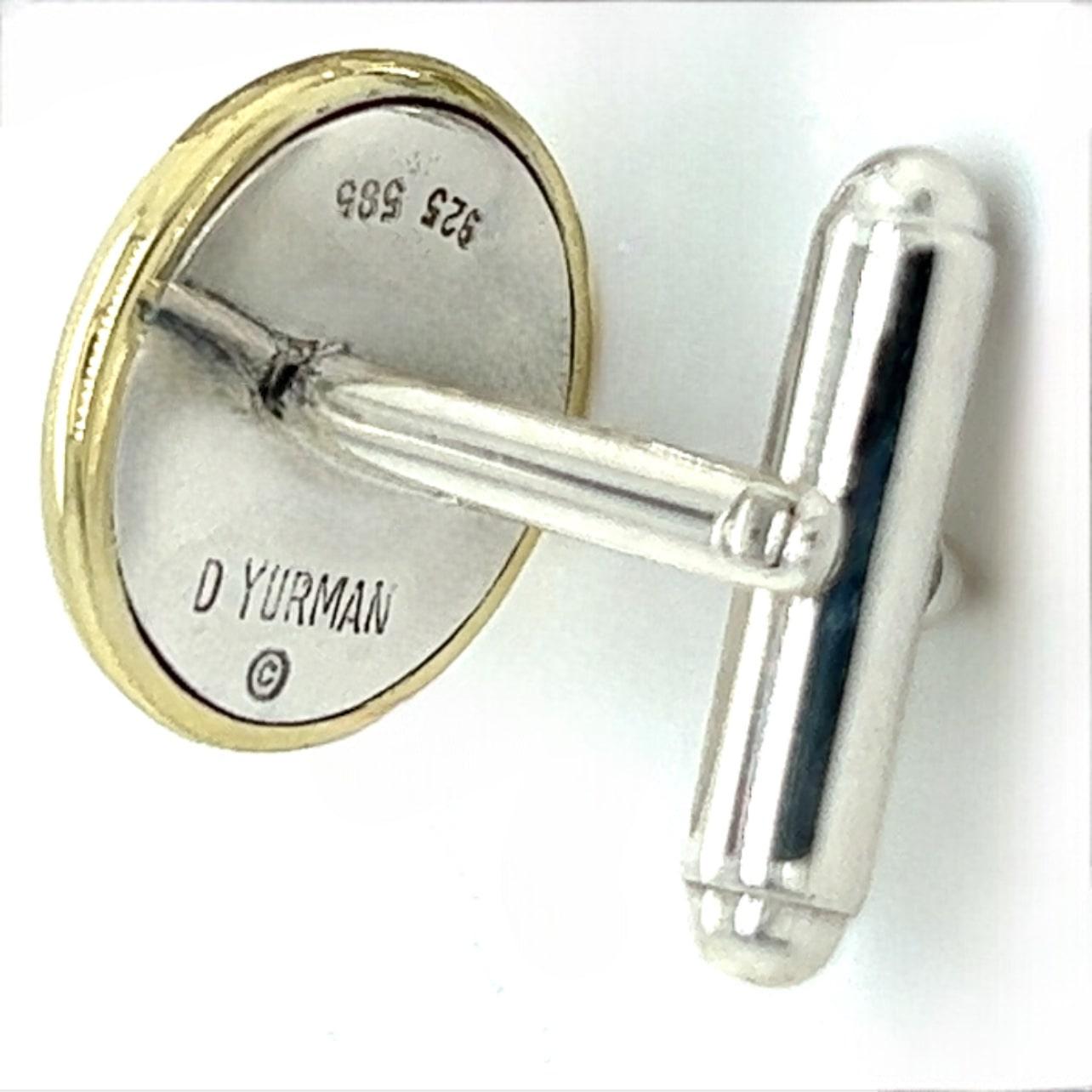 David Yurman Authentic Estate Cufflinks 14k Gold + Silver For Sale 1