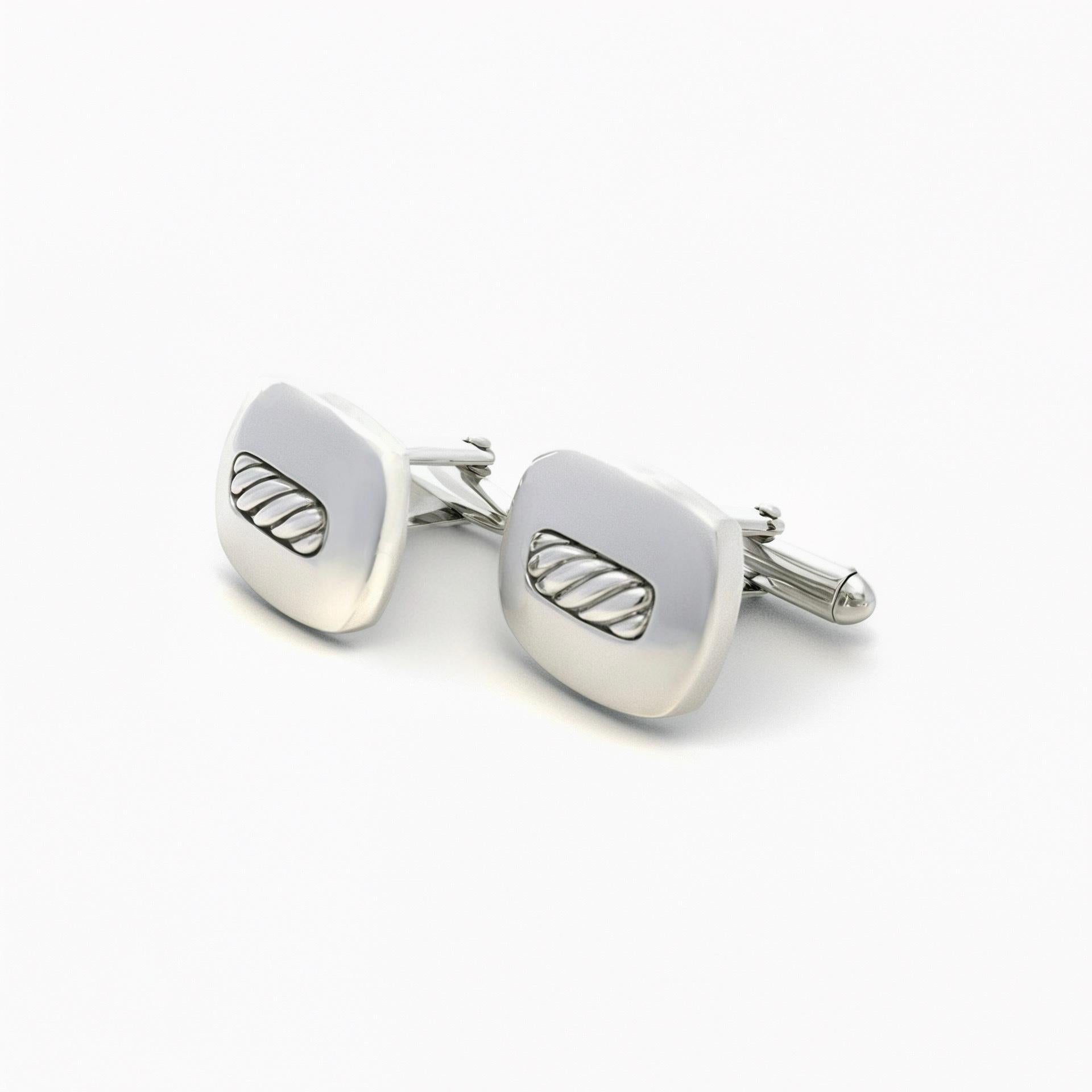 David Yurman Authentic Estate Cufflinks Silver For Sale 8
