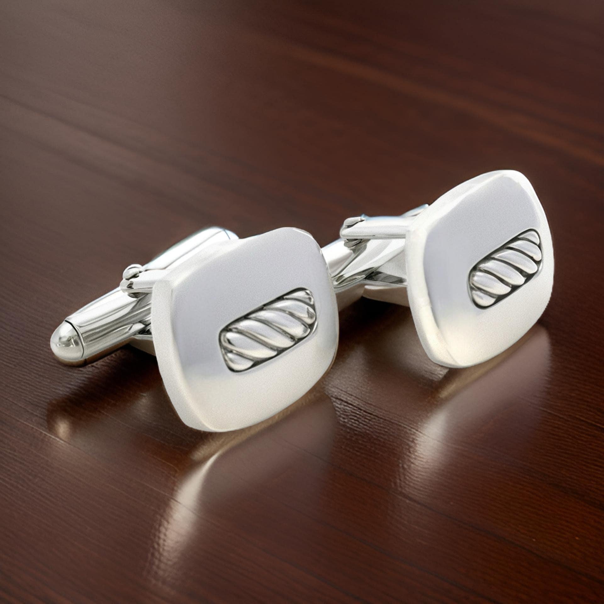 David Yurman Authentic Estate Cufflinks Silver For Sale 1