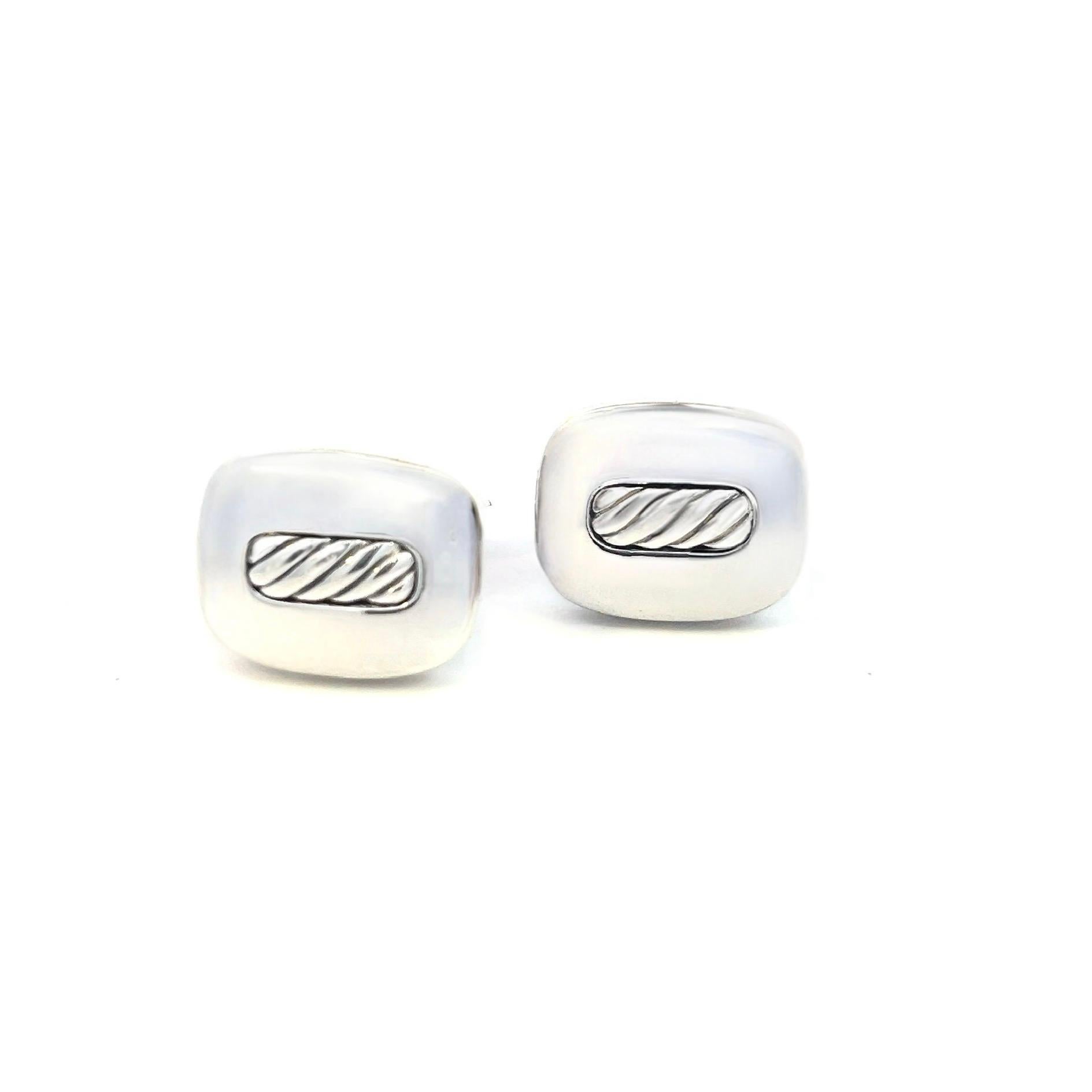 David Yurman Authentic Estate Cufflinks Silver For Sale 5