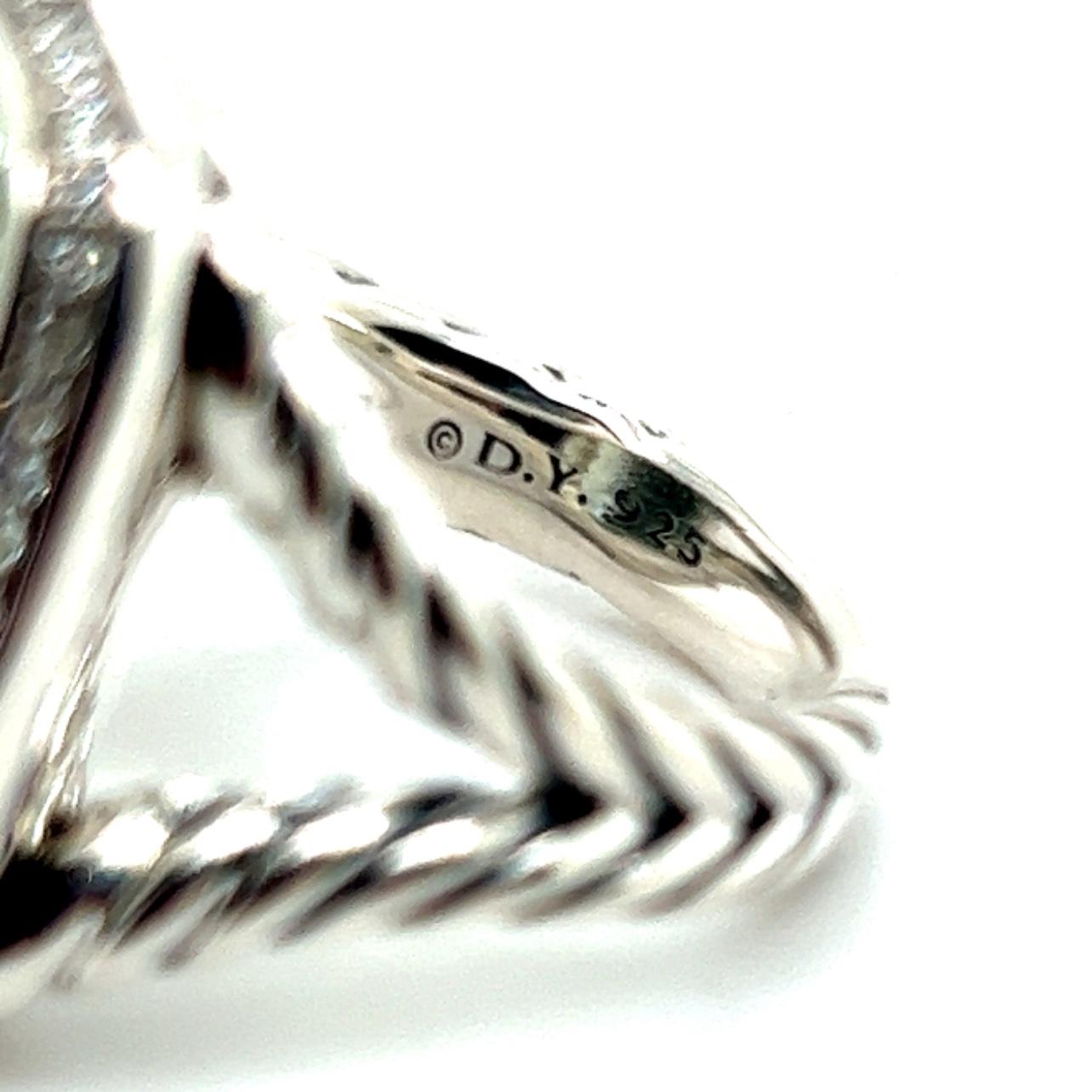 Women's David Yurman Authentic Estate Diamond Wheaton Prasiolite Ring Silver