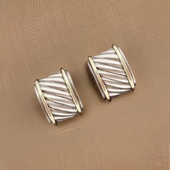 David Yurman Authentic Estate Earrings 14k Gold + Silver