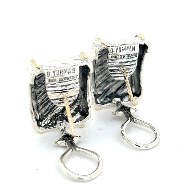 Women's David Yurman Authentic Estate Earrings 14k Gold + Silver For Sale