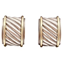David Yurman Authentic Estate Earrings 14k Gold + Silver