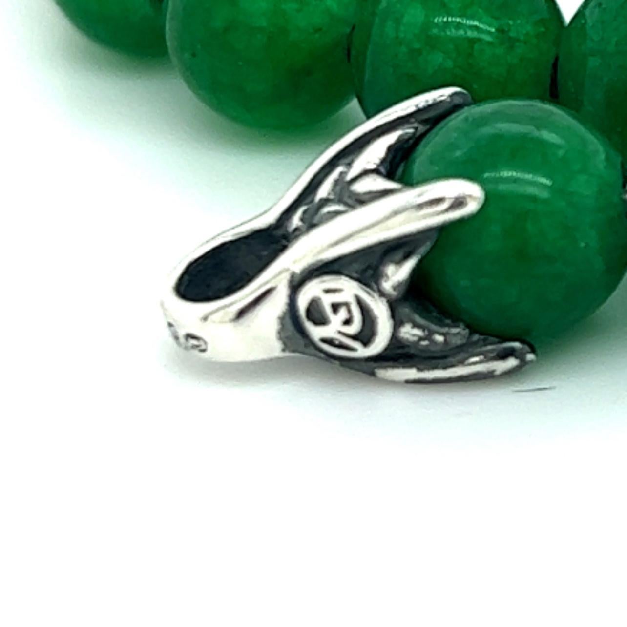 Authentische David Yurman Estate grünen Onyx spirituelle Perle Armband 8,5