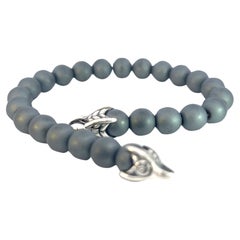 David Yurman Authentic Estate Hematite Matte Spiritual Beads Bracelet 8.5" 