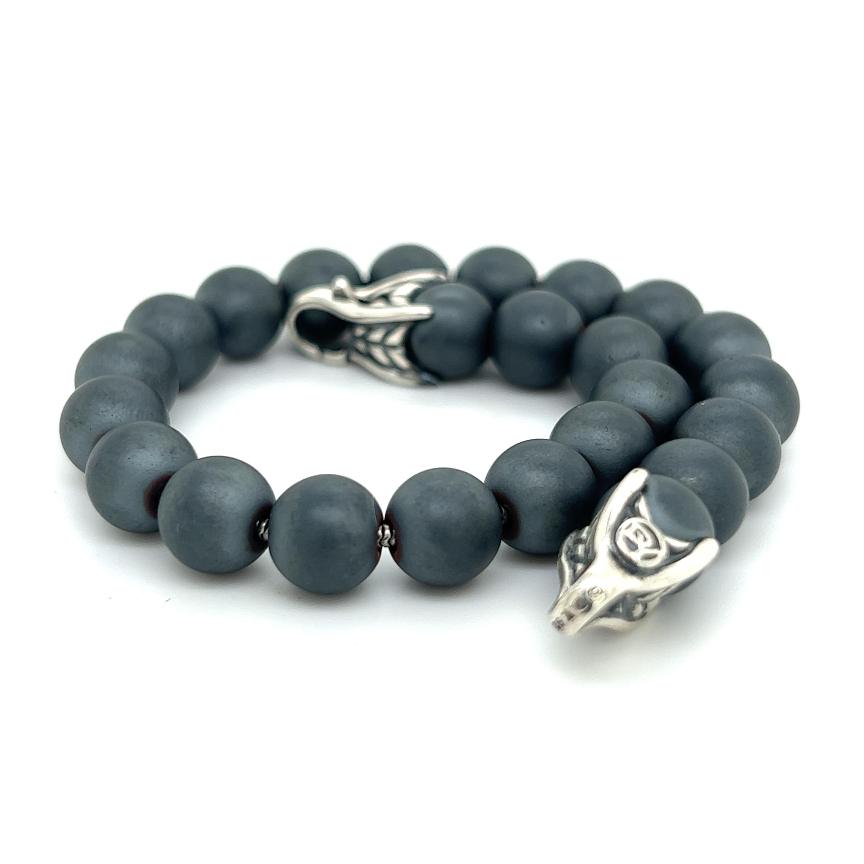 David Yurman Pulsera de Cuentas Espirituales de Hematites Auténticas 8