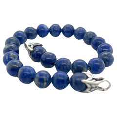Used David Yurman Authentic Estate Lapis Lazuli Mens Spiritual Bracelet Silver