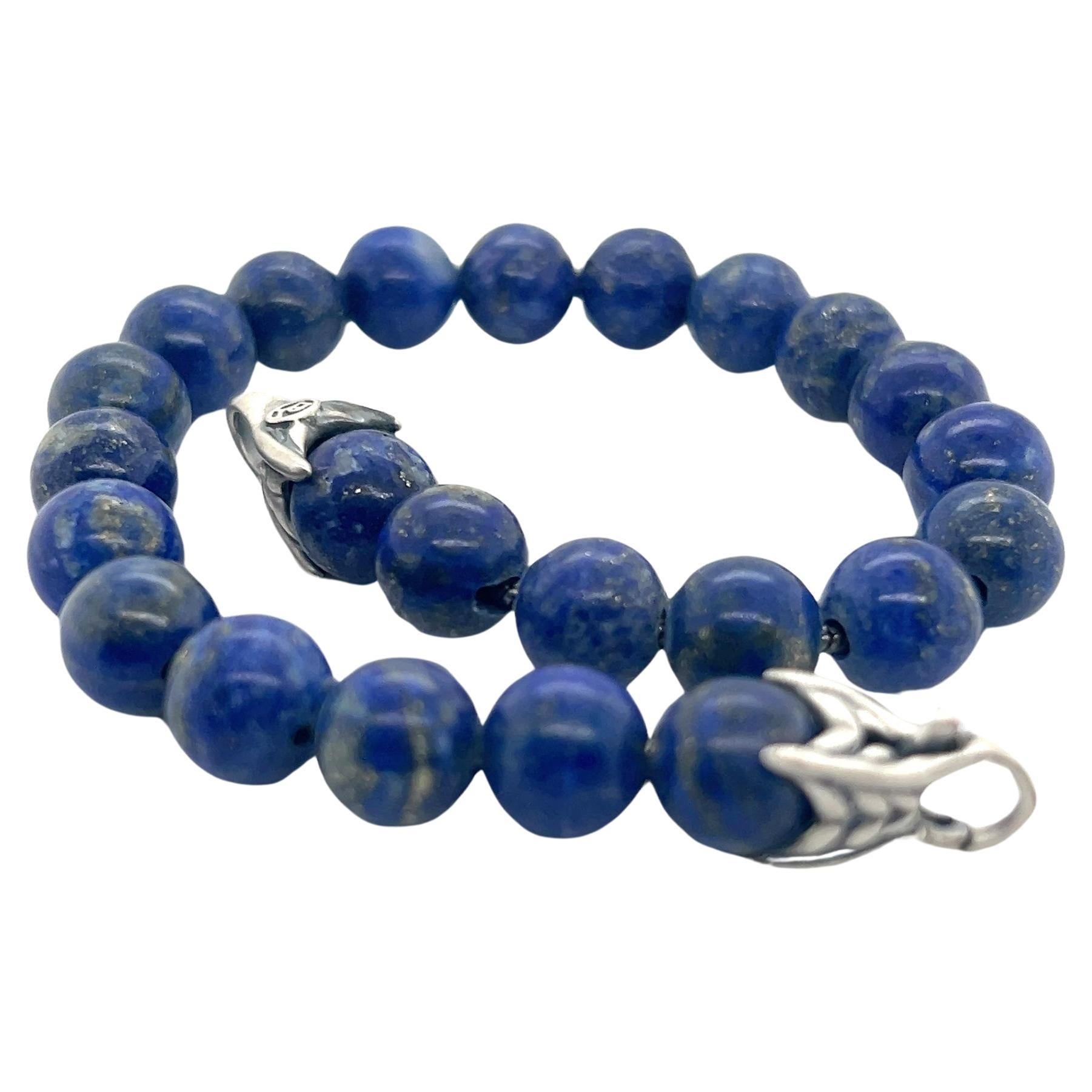 David Yurman Authentic Estate Lapis Lazuli Mens Spiritual Bracelet Silver
