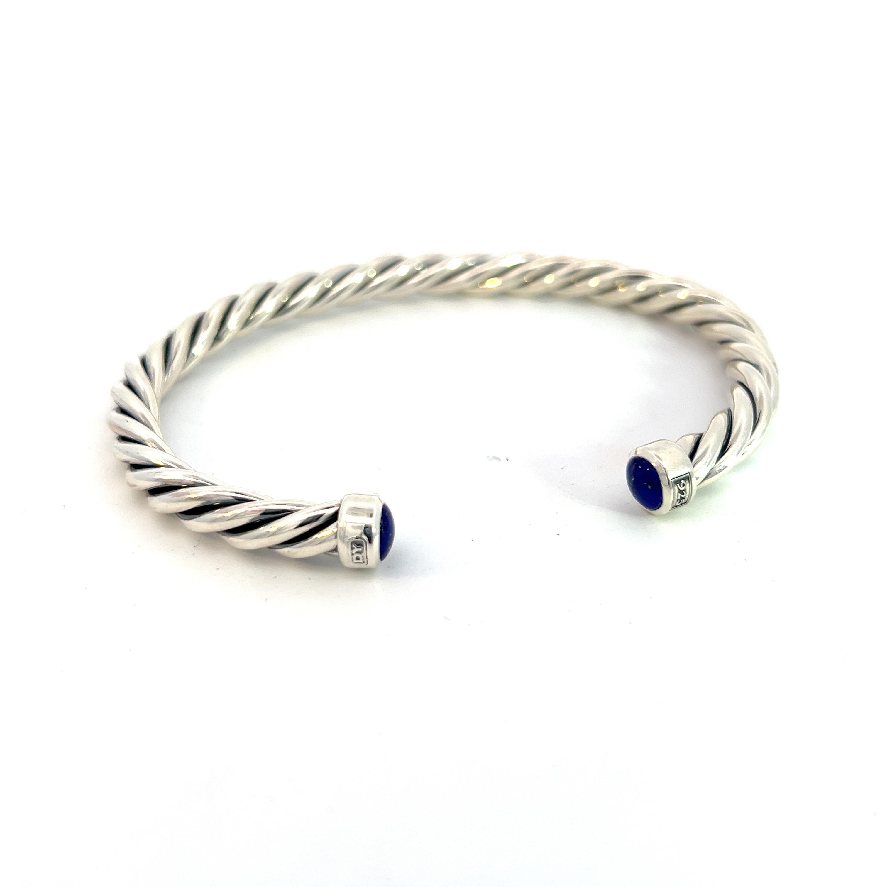 Authentic David Yurman Estate Lapiz Lazuli Mens Cable Cuff Bracelet Silver 8 inch cuff 6 mm DY343

Retail: $999.00

This elegant Authentic David Yurman bracelet is made of sterling silver.

TRUSTED SELLER SINCE 2002

PLEASE SEE OUR HUNDREDS OF
