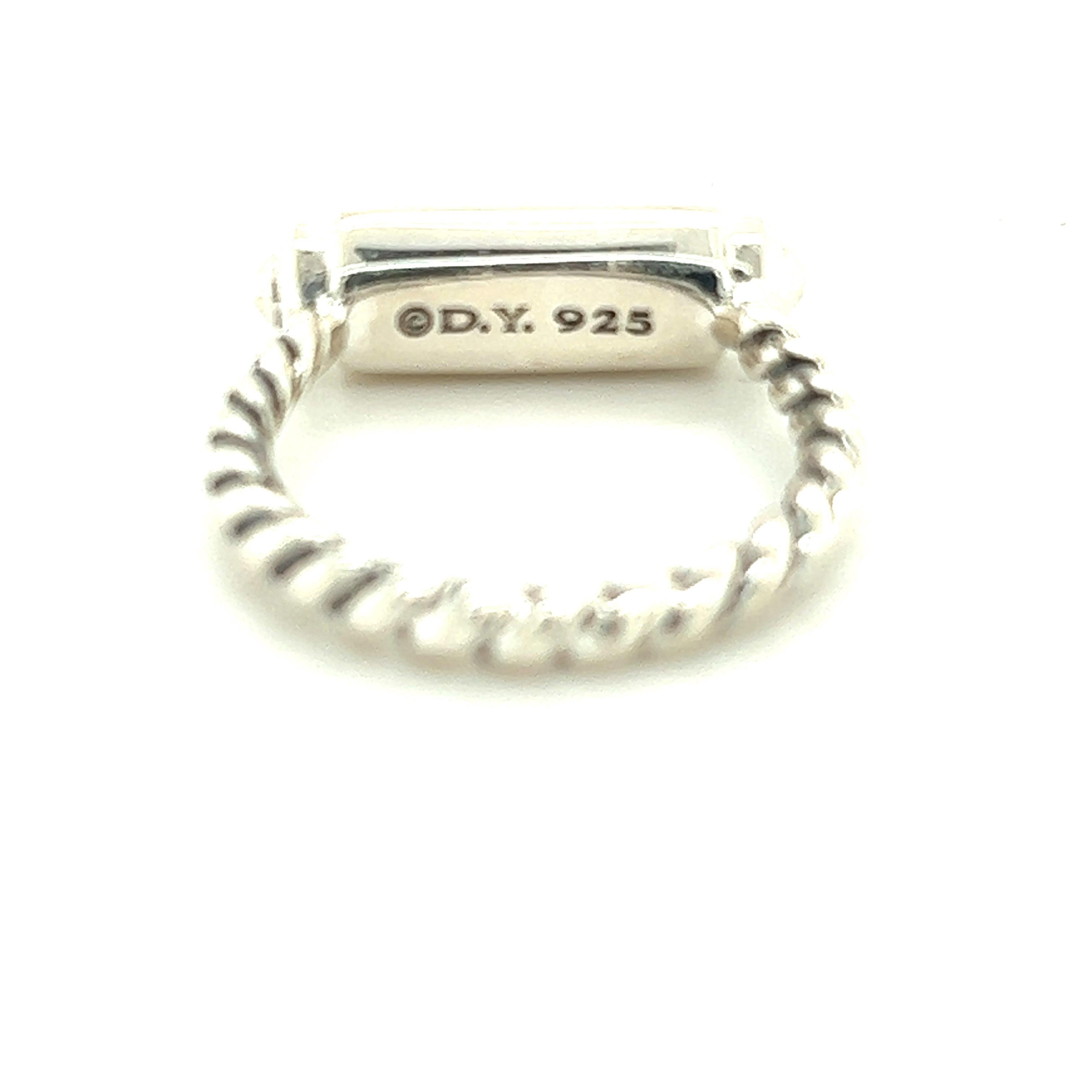 Women's or Men's David Yurman Authentic Estate Lexington Barrel Ring Size 8 Silver .23 CT’s
