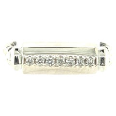 David Yurman Authentic Estate Lexington Barrel Ring Size 8 Silver .23 CT’s