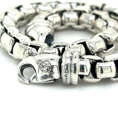 David Yurman Authentisches Nachlass-Herrenschachtel-Armband Silber DY246