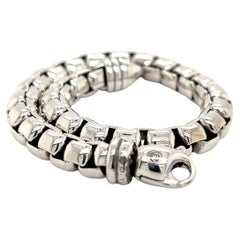 David Yurman Authentic Estate Mens Box Chain Bracelet Silver