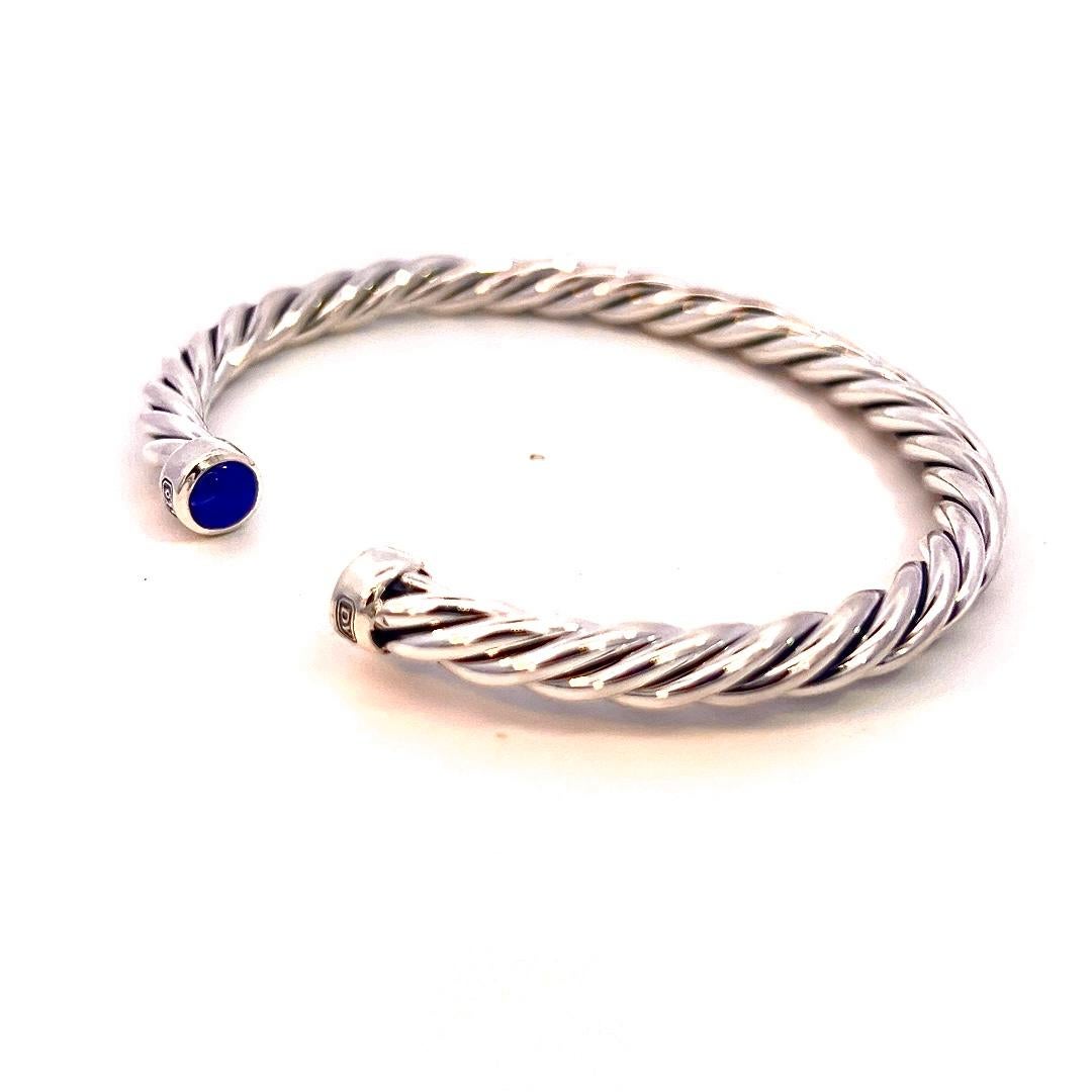 Authentic David Yurman Estate Lapis Lazuli Mens Cable Cuff Bracelet 7