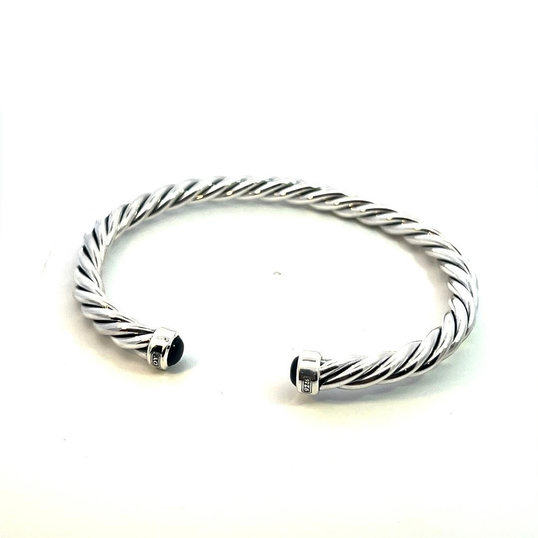 David Yurman Authentic Estate Mens Onyx Cable Cuff Bracelet 8