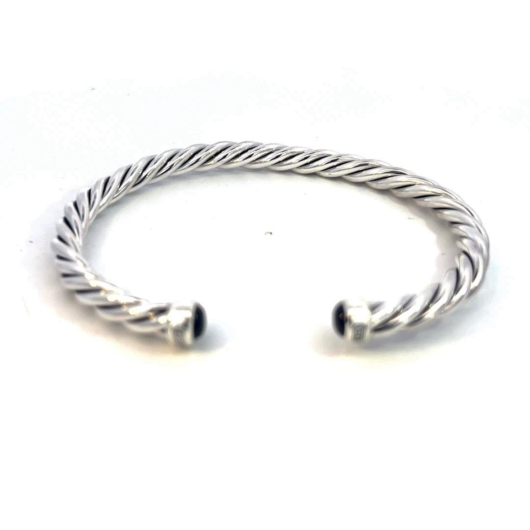 David Yurman Authentic Estate Mens Onyx Cable Cuff Bracelet 8