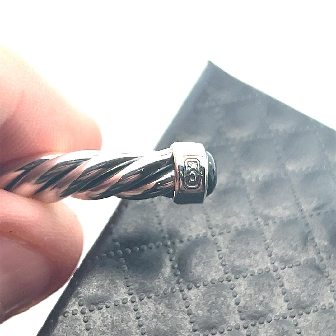 David Yurman Authentic Estate Mens Onyx Cable Cuff Bracelet 8