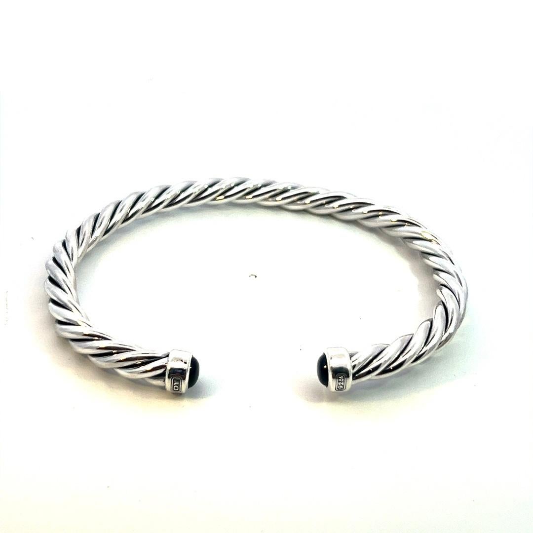 David Yurman Authentic Estate Mens Onyx Cable Cuff Bracelet 8