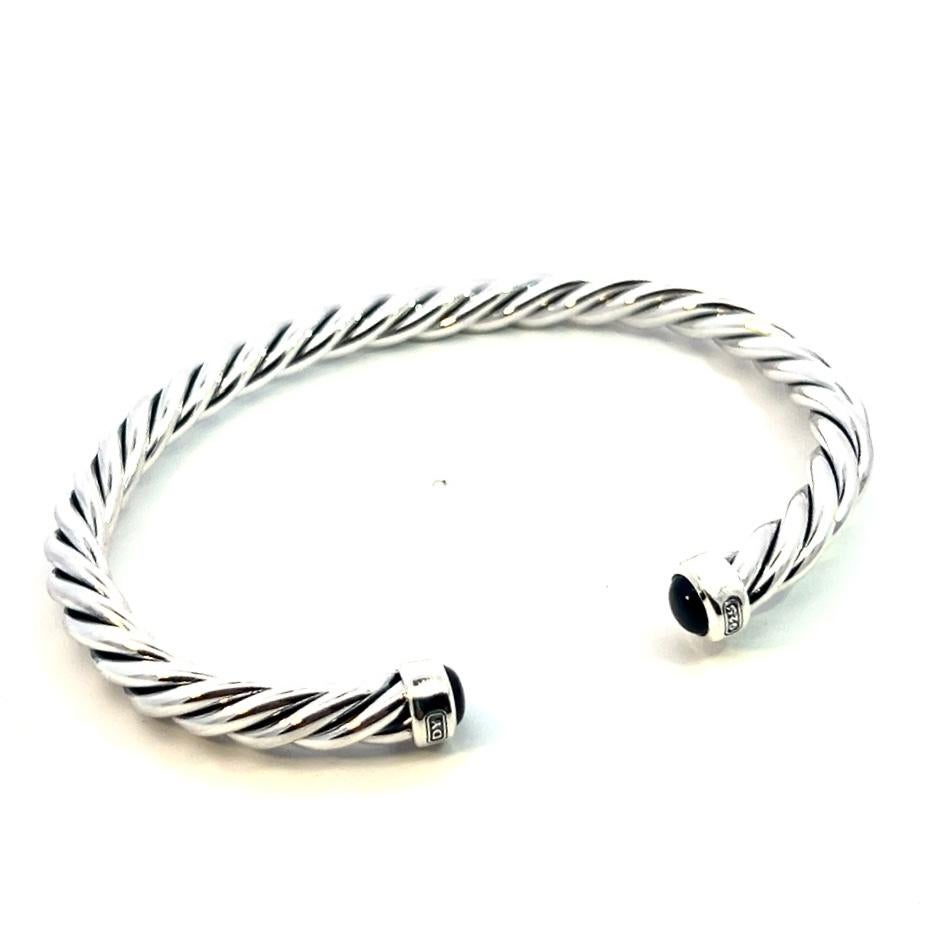 David Yurman Authentic Estate Mens Onyx Cable Cuff Bracelet 8