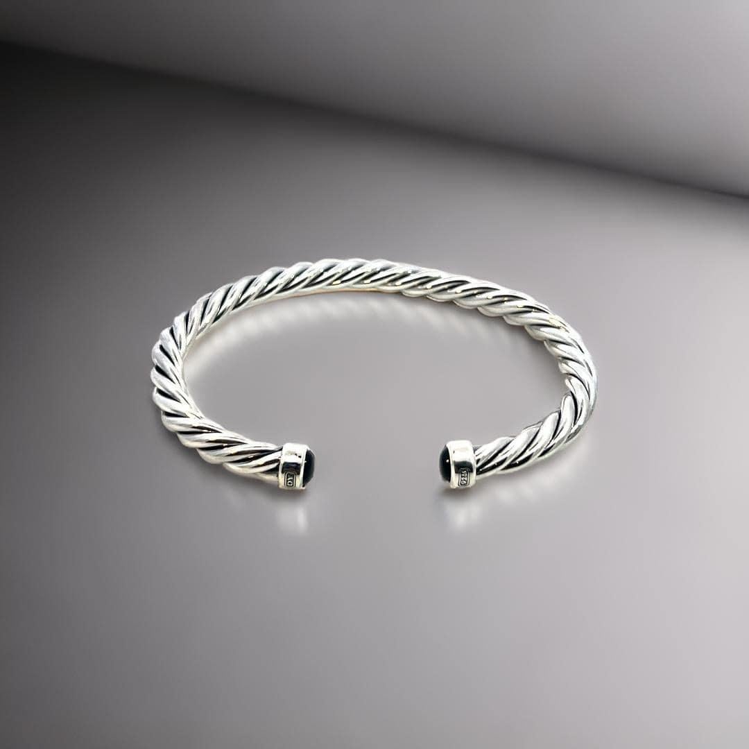 David Yurman Authentic Estate Mens Onyx Cable Cuff Bracelet 8