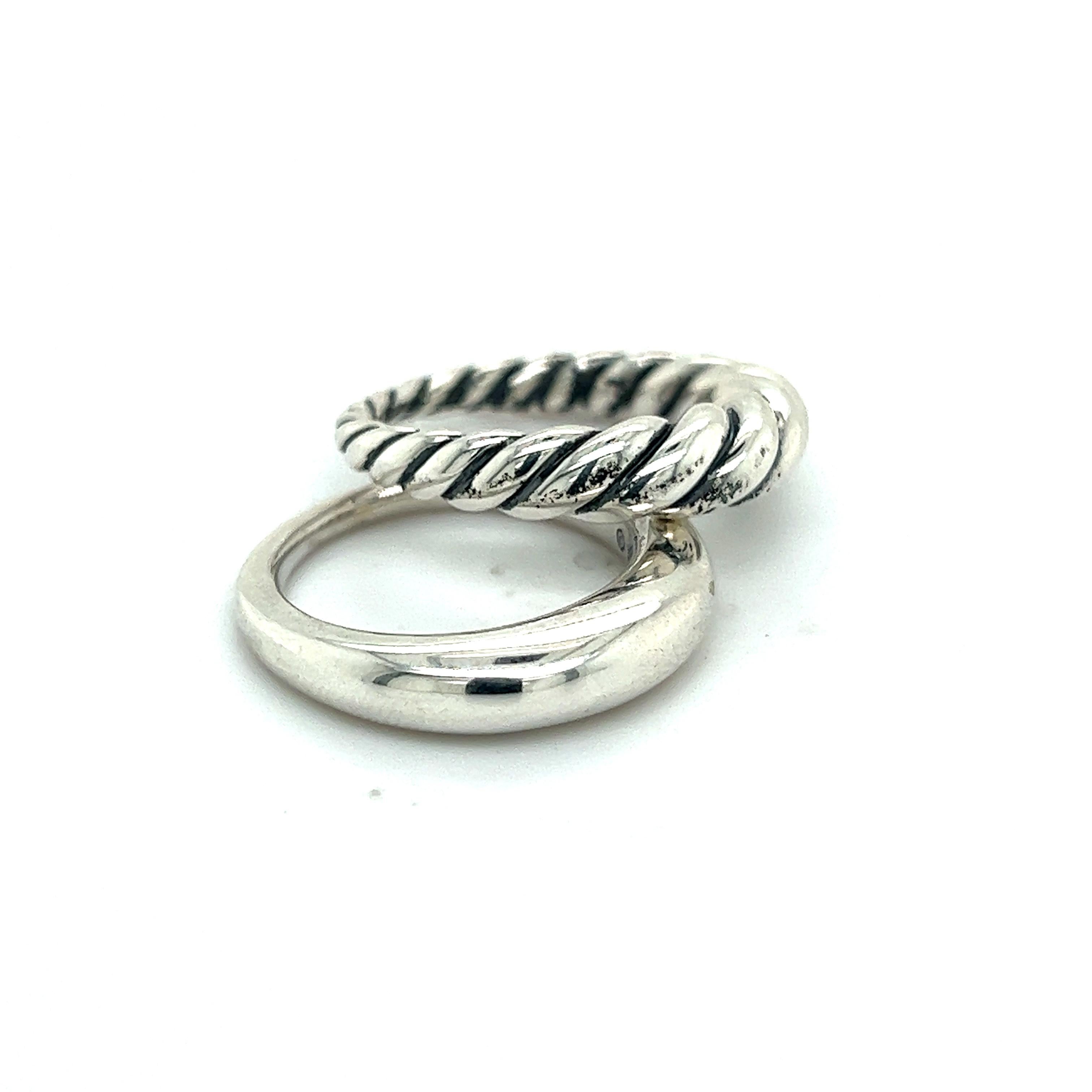 David Yurman Authentic Estate Pure Form Band Ring 7 Silver In Good Condition In Brooklyn, NY