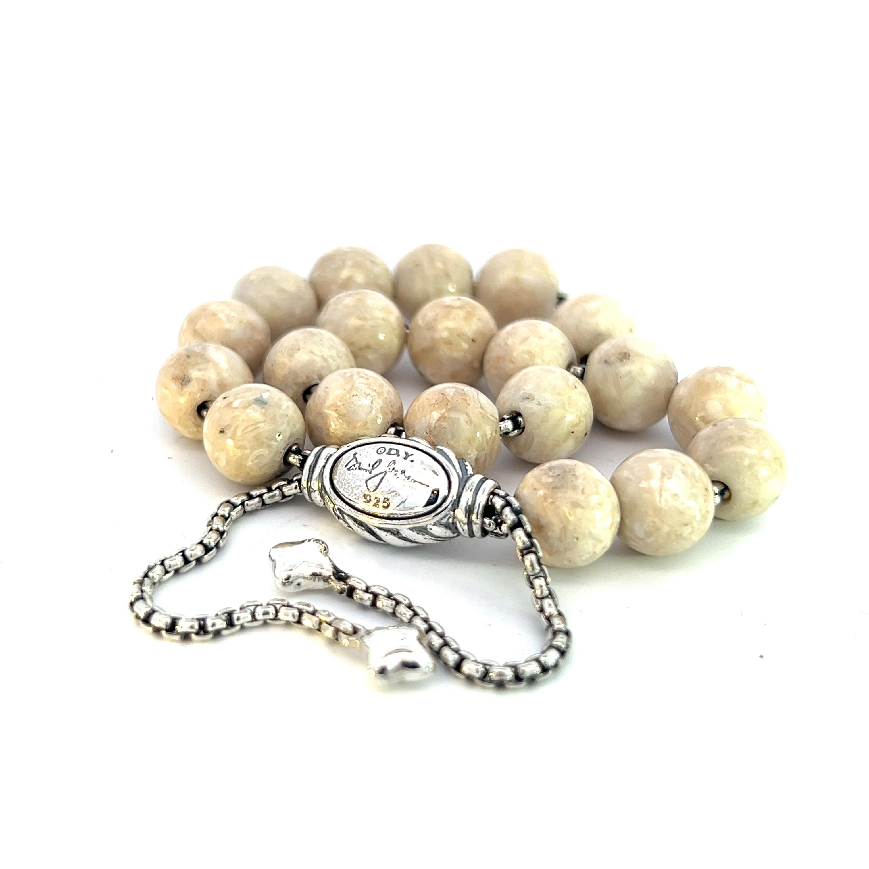 David Yurman Authentic Estate River Stone Spiritual Beads Bracelet 6.6 - 8.5