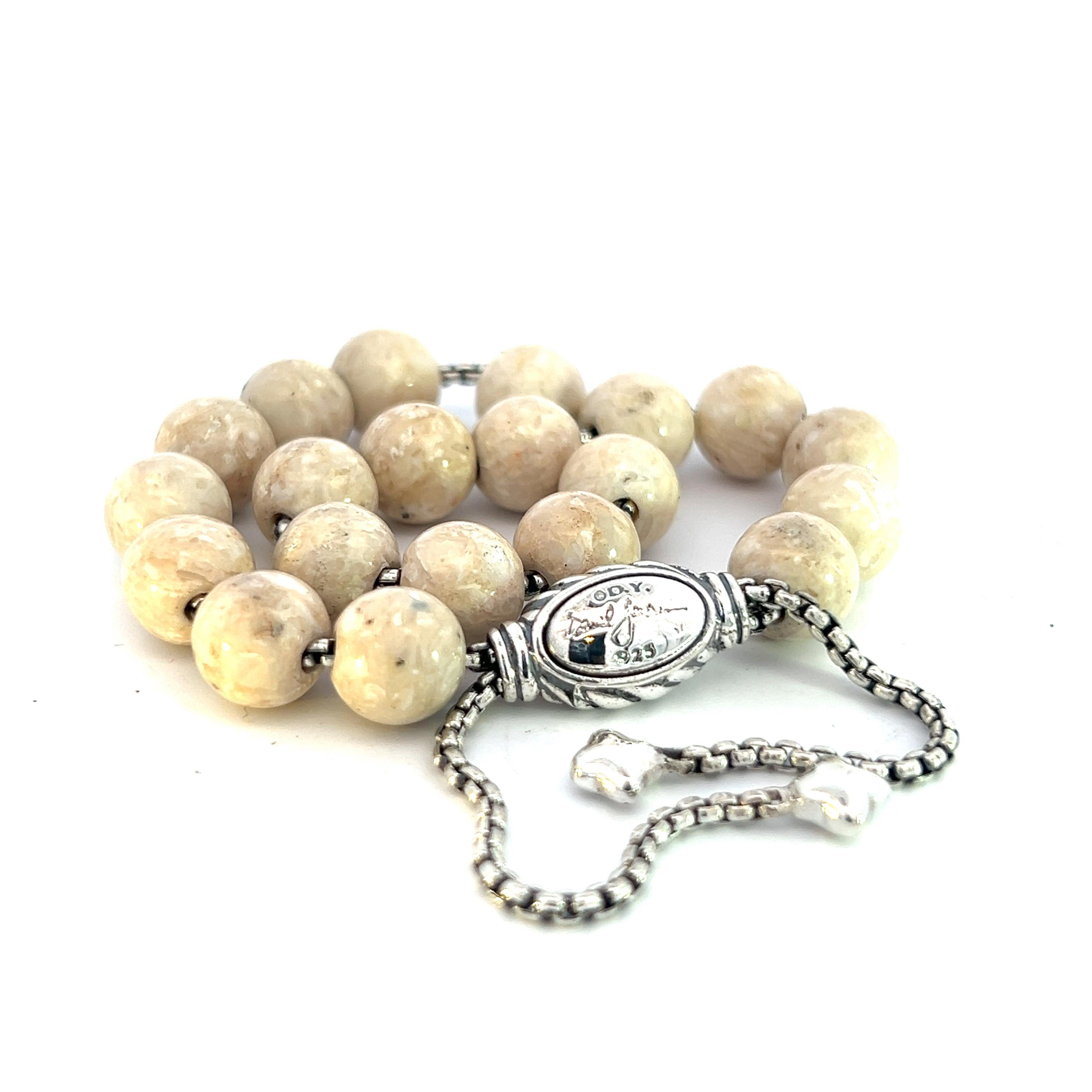 David Yurman Authentic Estate River Stone Spiritual Beads Bracelet 6.6 - 8.5