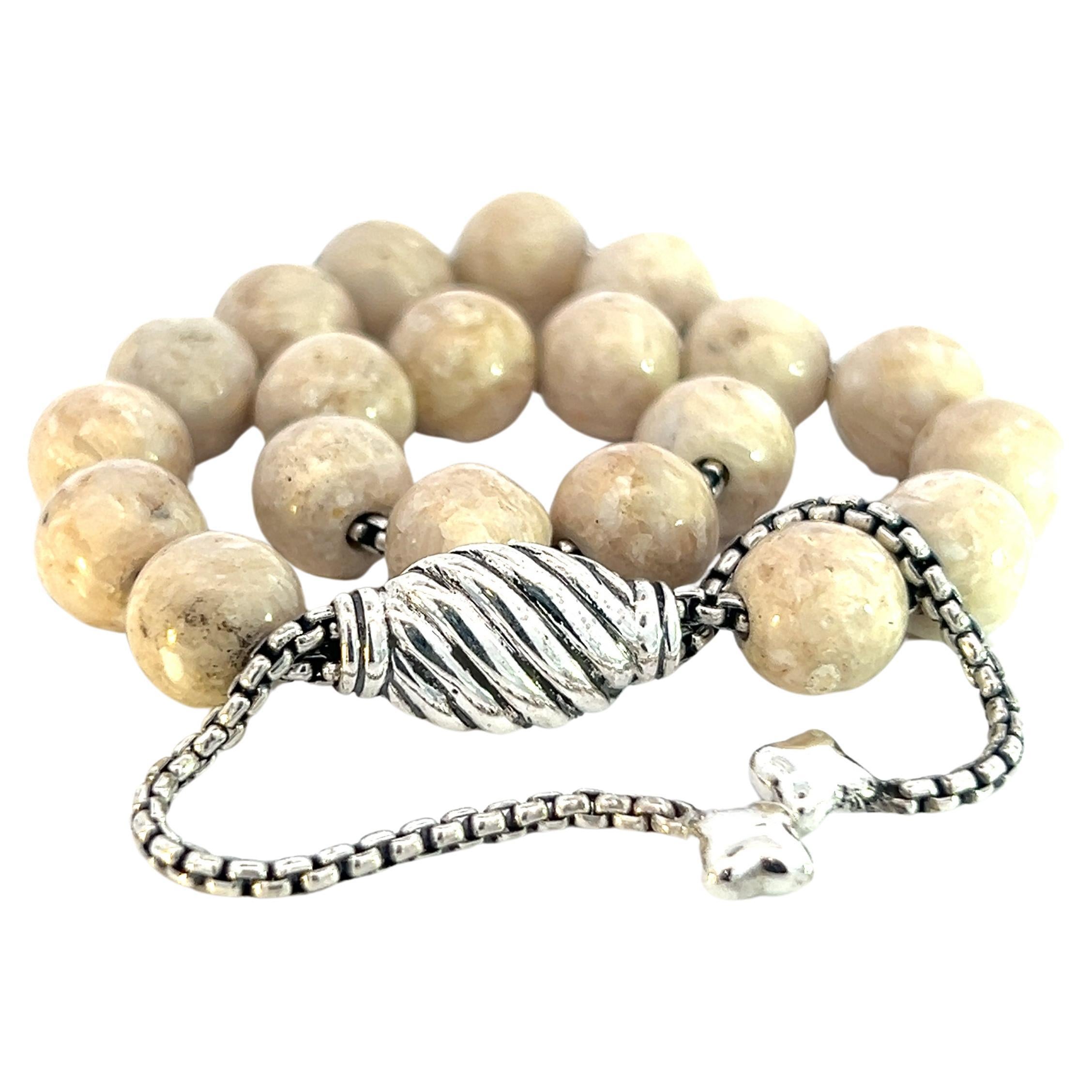 David Yurman Authentic Estate River Stone Spiritual Beads Bracelet 6.6 - 8.5"  For Sale