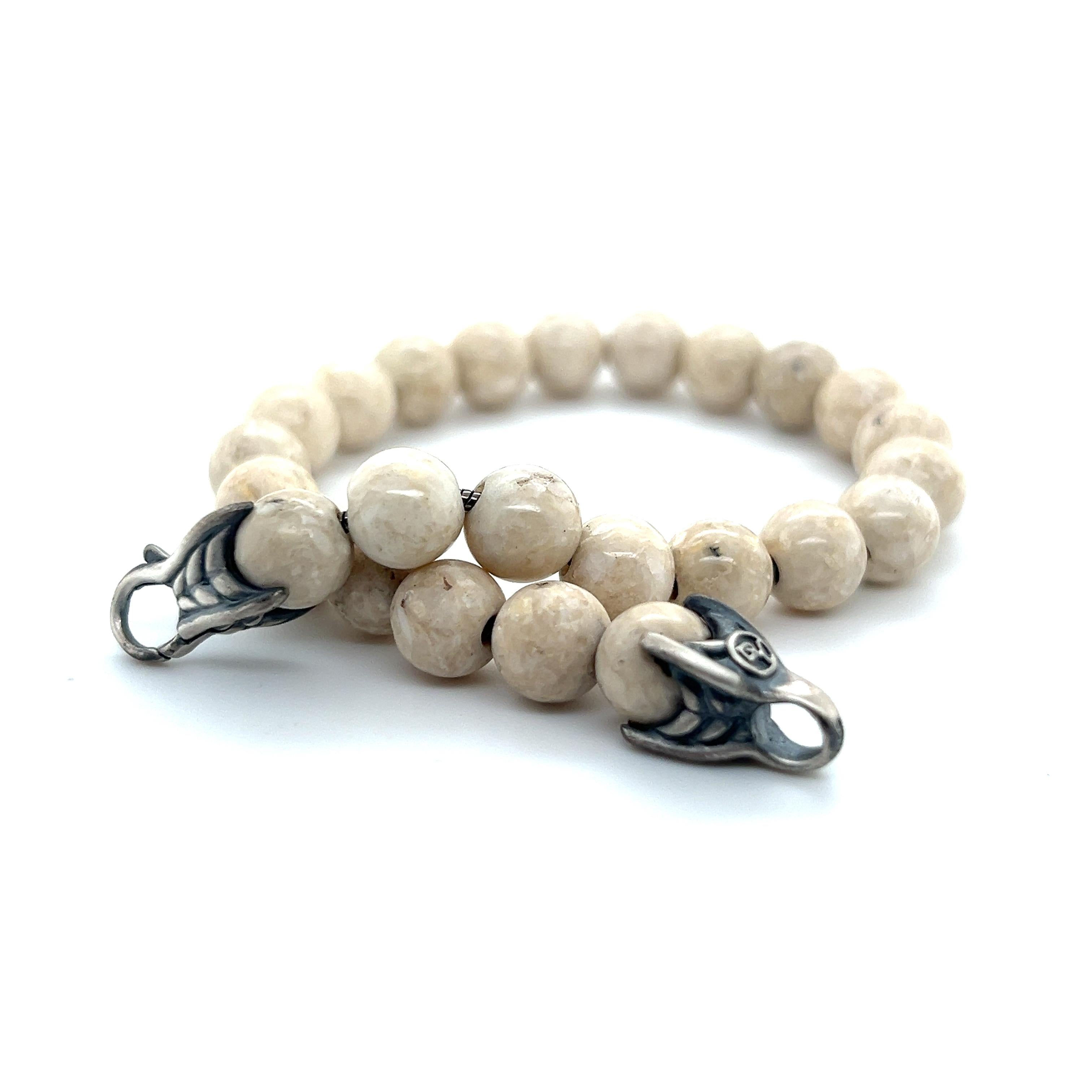 Autentico David Yurman Bracciale di perle spirituali in pietra di fiume da 8,5