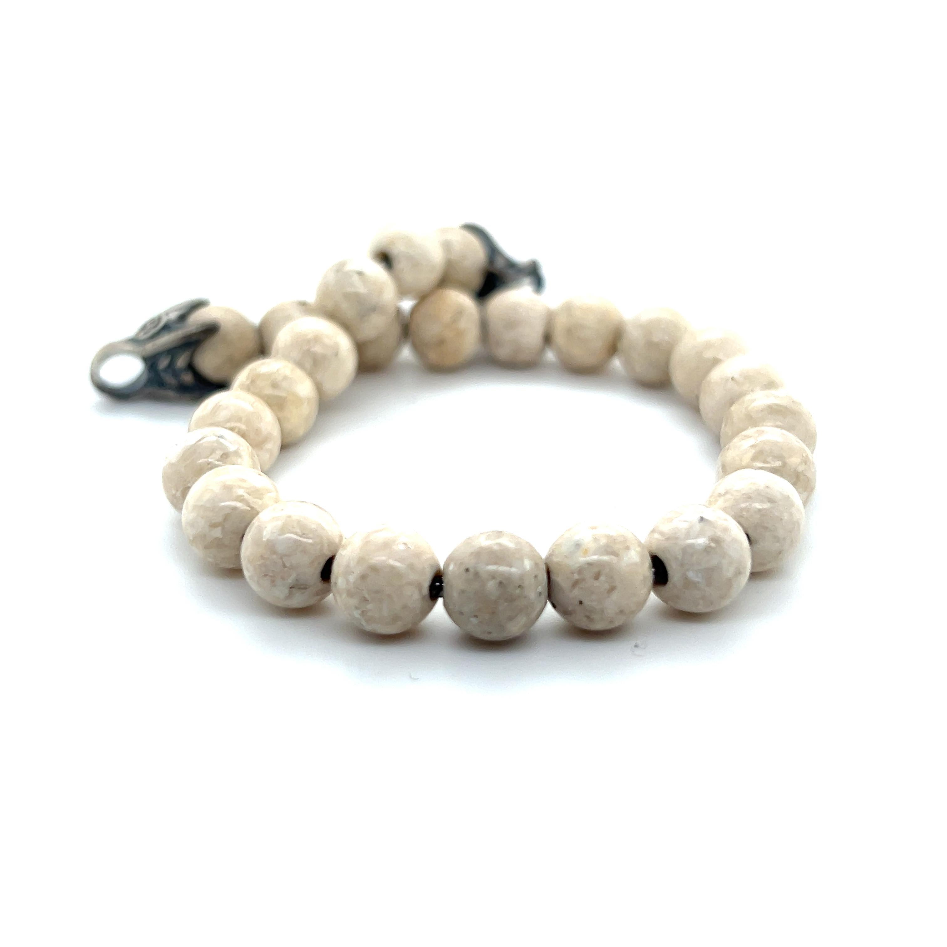 Donna David Yurman Autentico Bracciale di perle spirituali di pietra di fiume Estate 8,5