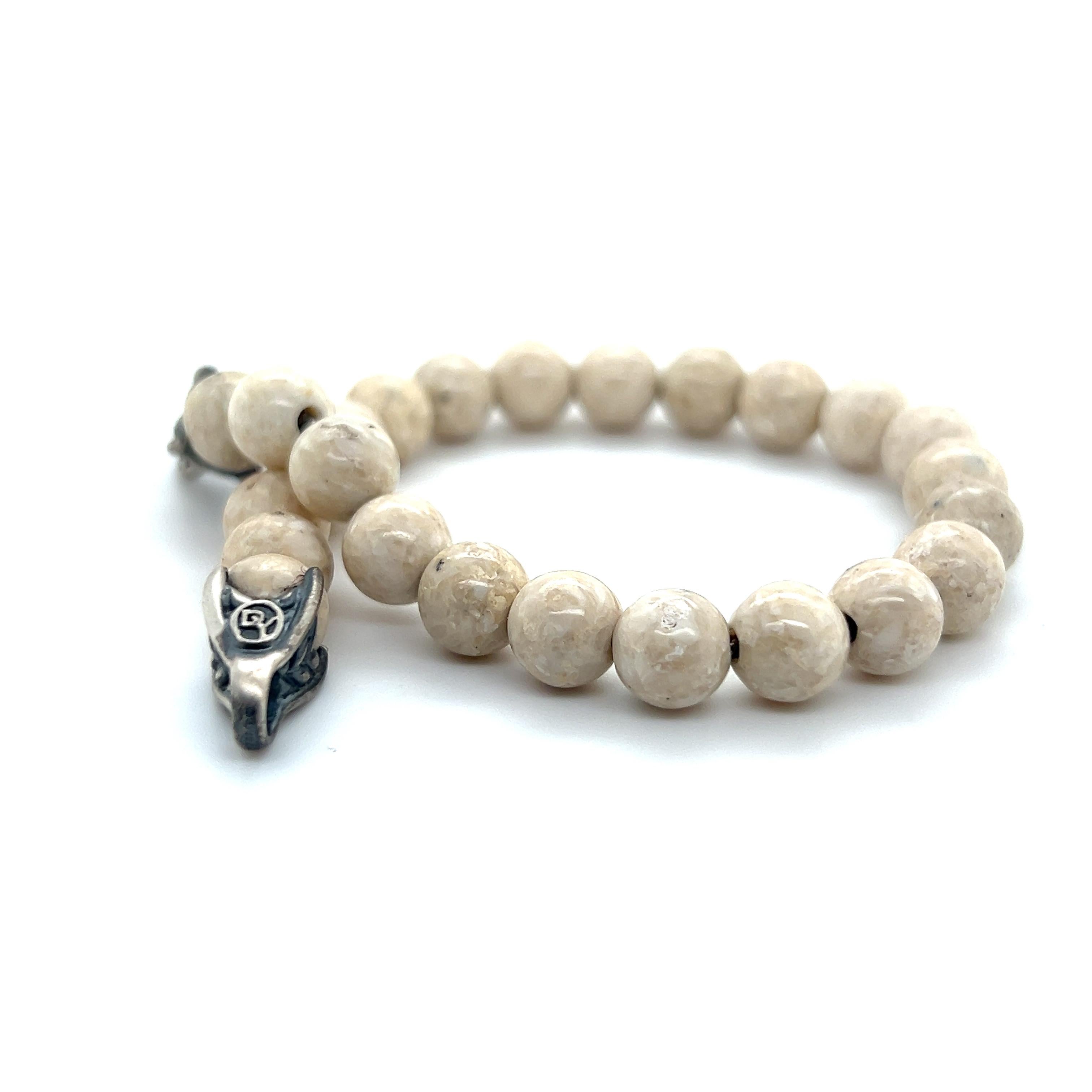 David Yurman Autentico Bracciale di perle spirituali di pietra di fiume Estate 8,5