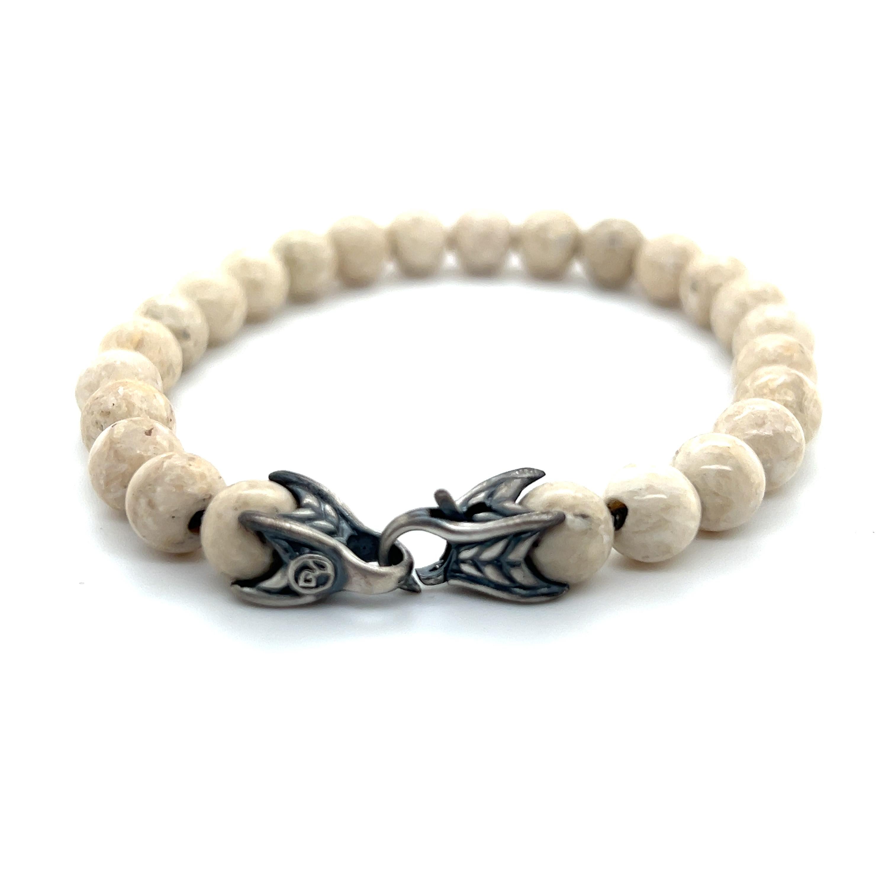 David Yurman Autentico Bracciale di perle spirituali di pietra di fiume Estate 8,5