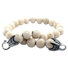 David Yurman Authentic Estate River Stone Spiritual Beads Bracelet 8.5" Silver