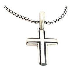 David Yurman Authentic Estate Small Cross Necklace 18" Silver 2.8 mm