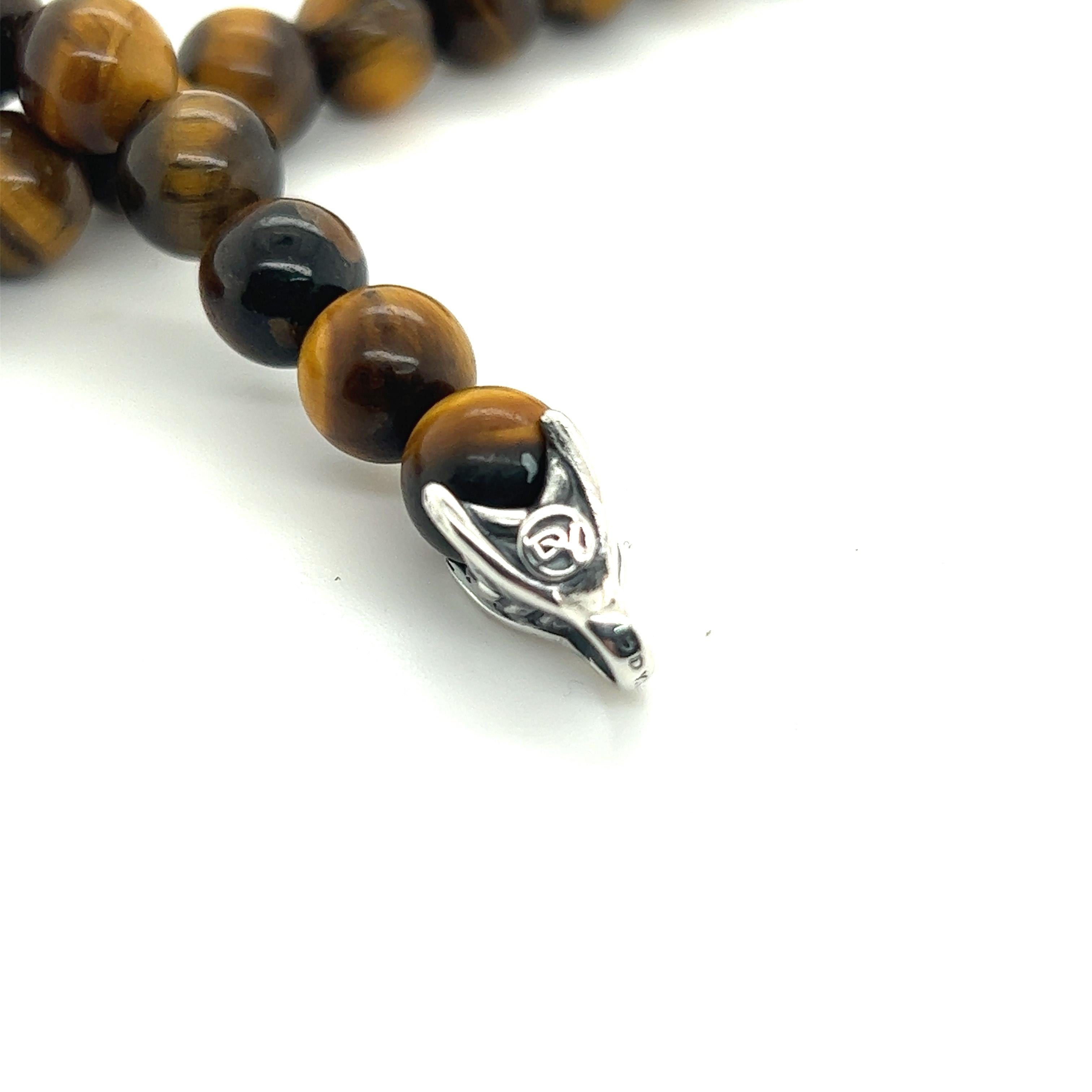 Authentische David Yurman Estate Tigerauge spirituelle Perle Armband 8