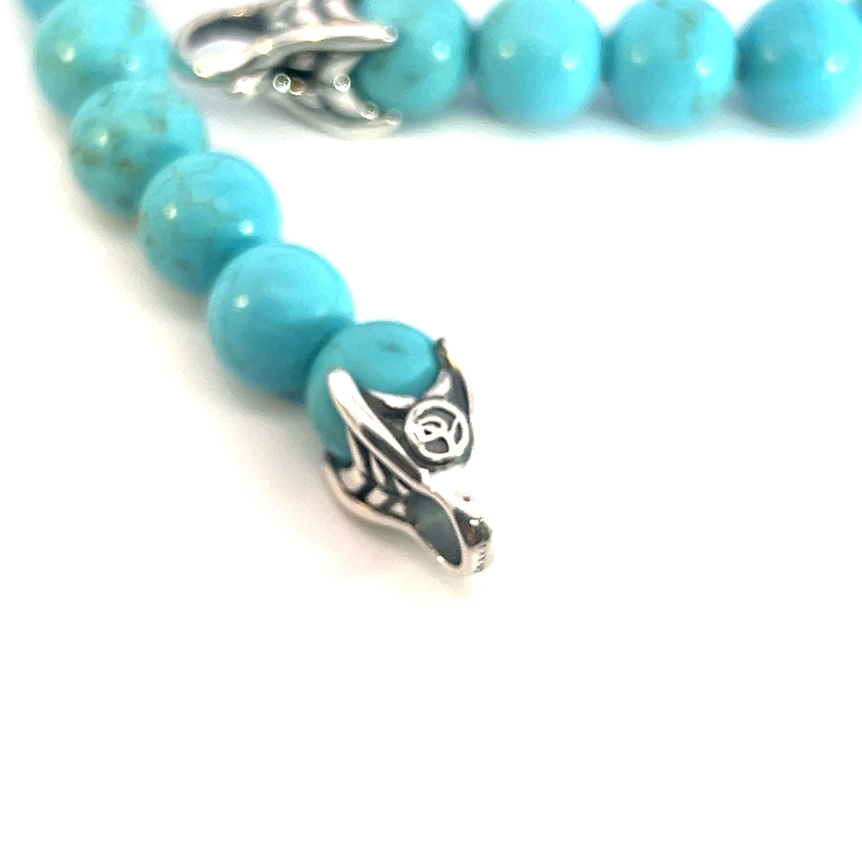 Women's David Yurman Authentic Estate Turquoise Prayer Bead Bracelet 8.5